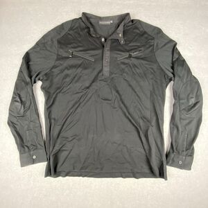 Ralph Lauren Black Label Mens XL Designer Shirt Zip Pockets Shoulder Pads Blade